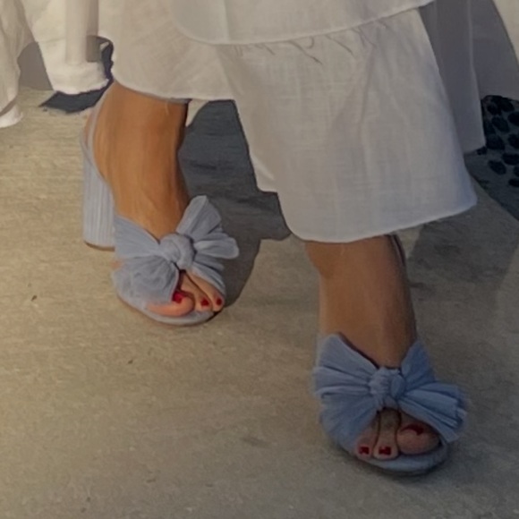 Loeffler Randall Camellia Blue Pleated Bow Heel - Picture 11 of 11